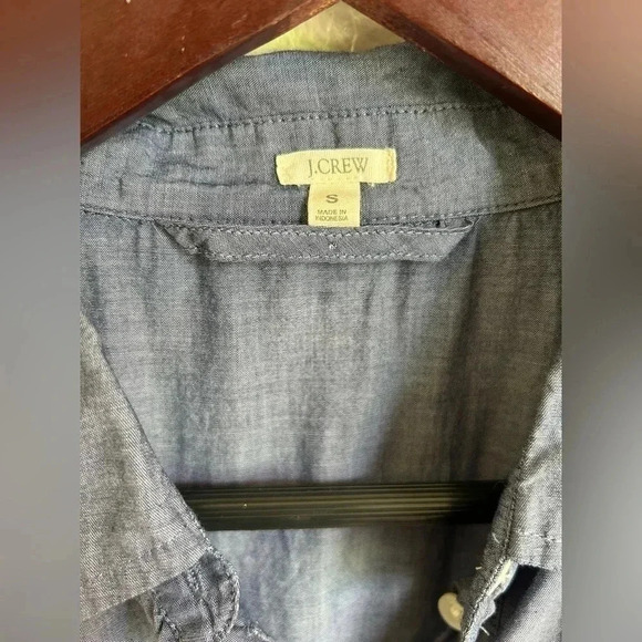 J. Crew Blue Chambray Tunic Top, Size Small - Picture 3 of 3